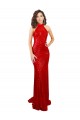 Magasins de Rouge Sirène Licou Col Haut Paillette Longue Formelles Robes demoiselle d'honneur / Robes de soirée / Robes de bal