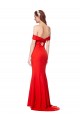 Magasins de Rouge Sirène Épaule Dénudée Crêpe Stretch Longue Formelles Robes demoiselle d'honneur / Robes de soirée / Robes de bal