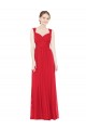 Magasins de Rouge Trapèze Mousseline Longue Robes demoiselle d'honneur