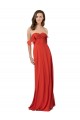 Magasins de Rouge Trapèze Sans bretelle Mousseline Longue Robes demoiselle d'honneur