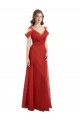 Magasins de Rouge Trapèze Tulle Longue Robes demoiselle d'honneur