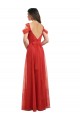 Magasins de Rouge Trapèze Tulle Longue Robes demoiselle d'honneur