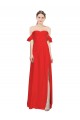 Magasins de Rouge Trapèze Épaule Dénudée Crêpe Stretch Longue Formelles Robes demoiselle d'honneur / Robes de soirée / Robes de bal