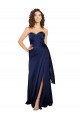 Magasins de Saphir Trapèze Sans bretelle Satiné Soyeux Longue Formelles Robes demoiselle d'honneur / Robes de soirée / Robes de bal