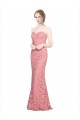 Magasins de Saumon Sirène Sans bretelle Dentelle Longue Robes demoiselle d'honneur / Robes de bal