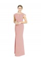 Magasins de Sirène Col Bateau Col Haut Mousseline Longue Robes demoiselle d'honneur