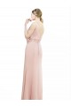 Magasins de Sirène Col Bateau Col Haut Mousseline Longue Robes demoiselle d'honneur