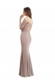 Magasins de Sirène Col Haut Mousseline Dentelle Longue Robes demoiselle d'honneur