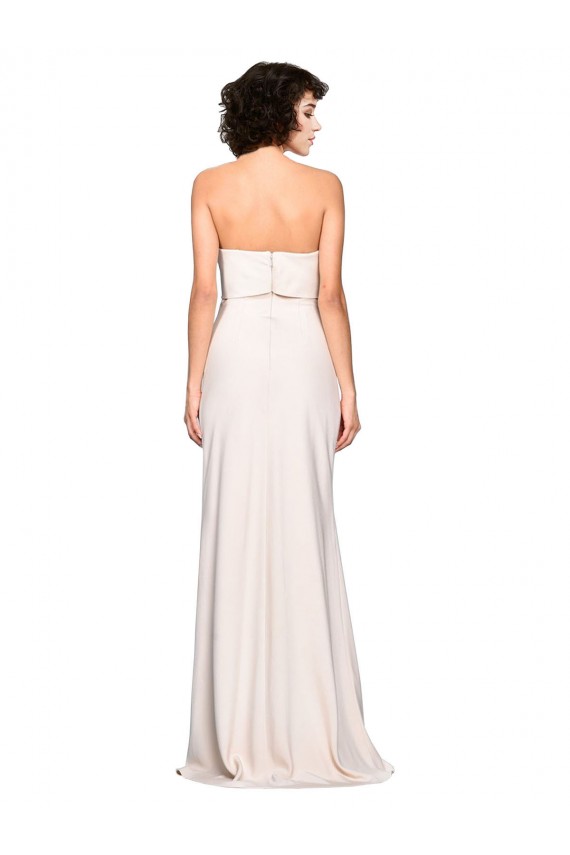 Magasins de Sirène Sans bretelle Crêpe Stretch Longue Robes demoiselle d'honneur / Robes de bal