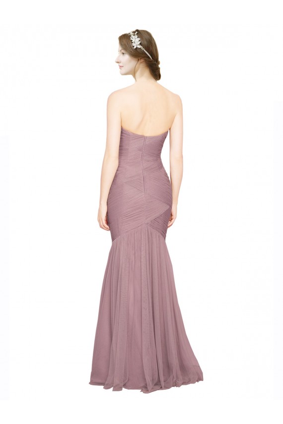 Magasins de Sirène Sans bretelle Tulle Longue Robes demoiselle d'honneur