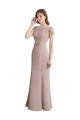 Magasins de Sirène Scoop Col Haut Mousseline Dentelle Longue Robes demoiselle d'honneur