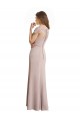 Magasins de Sirène Scoop Col Haut Mousseline Dentelle Longue Robes demoiselle d'honneur