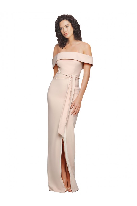 Magasins de Sirène Épaule Dénudée Crêpe Stretch Longue Formelles Robes demoiselle d'honneur / Robes de soirée / Robes de bal