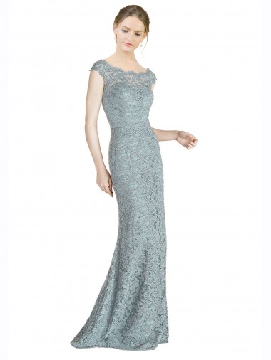 Magasins de Sirène Épaule Dénudée Dentelle Longue Robes demoiselle d'honneur / Robes de bal
