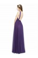 Magasins de Trapèze Bretelles spaghetti Bateau Tulle Longue Robes demoiselle d'honneur