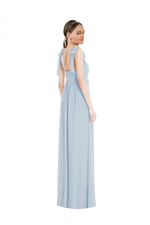 Magasins de Trapèze Bretelles spaghetti Mousseline Longue Robes demoiselle d'honneur