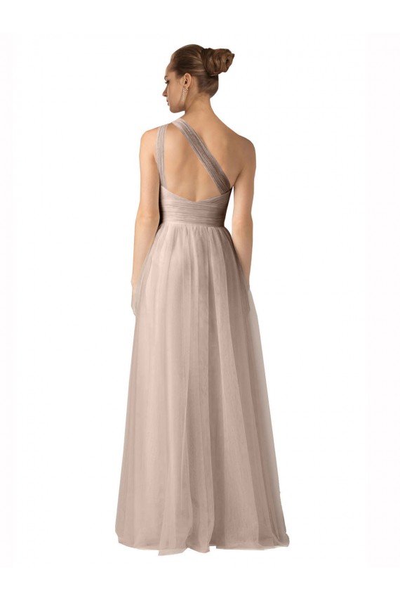 Magasins de Trapèze Bretelles spaghetti Tulle Longue Robes demoiselle d'honneur