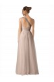 Magasins de Trapèze Bretelles spaghetti Tulle Longue Robes demoiselle d'honneur