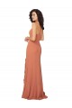 Magasins de Trapèze Col Carré Mousseline Longue Robes demoiselle d'honneur