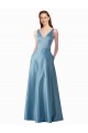 Magasins de Trapèze Col Haut Satiné Longue Robes demoiselle d'honneur / Robes de bal