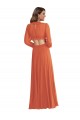 Magasins de Trapèze Col V Mousseline Longue Asymétrique Robes demoiselle d'honneur