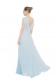 Magasins de Trapèze Col V Mousseline Longue Robes demoiselle d'honneur