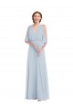 Magasins de Trapèze Col V Mousseline Longue Robes demoiselle d'honneur