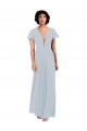 Magasins de Trapèze Col V Mousseline Longue Robes demoiselle d'honneur