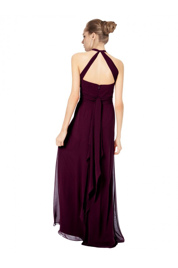 Magasins de Trapèze Licou Mousseline Longue Robes demoiselle d'honneur