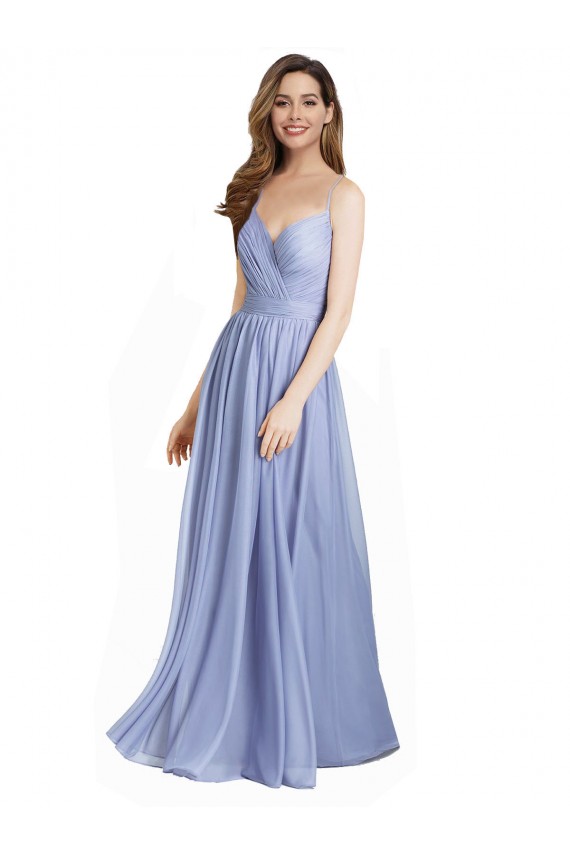 Magasins de Trapèze Mousseline Dentelle Longue Robes demoiselle d'honneur