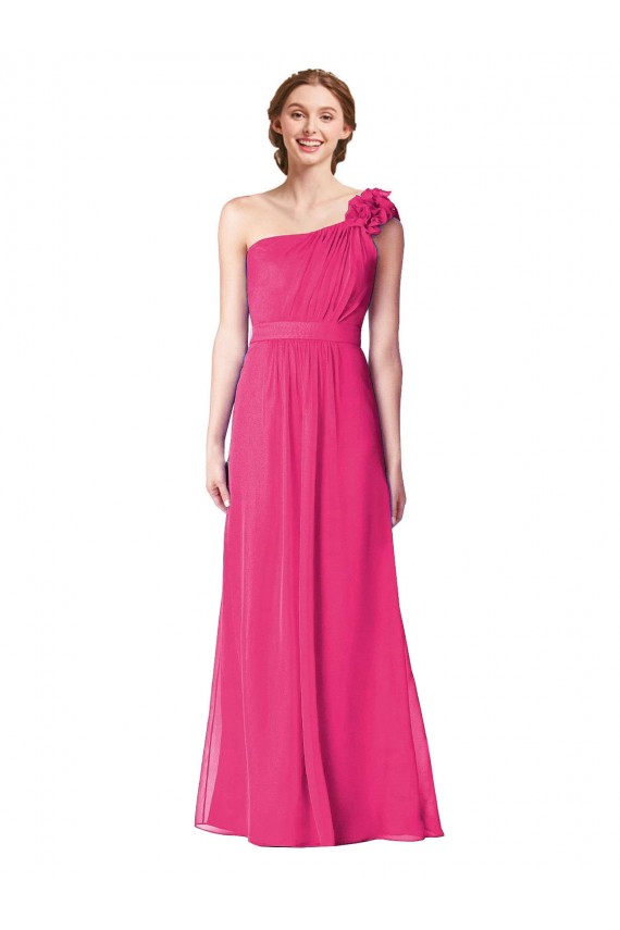 Magasins de Trapèze Mousseline Longue Robes demoiselle d'honneur