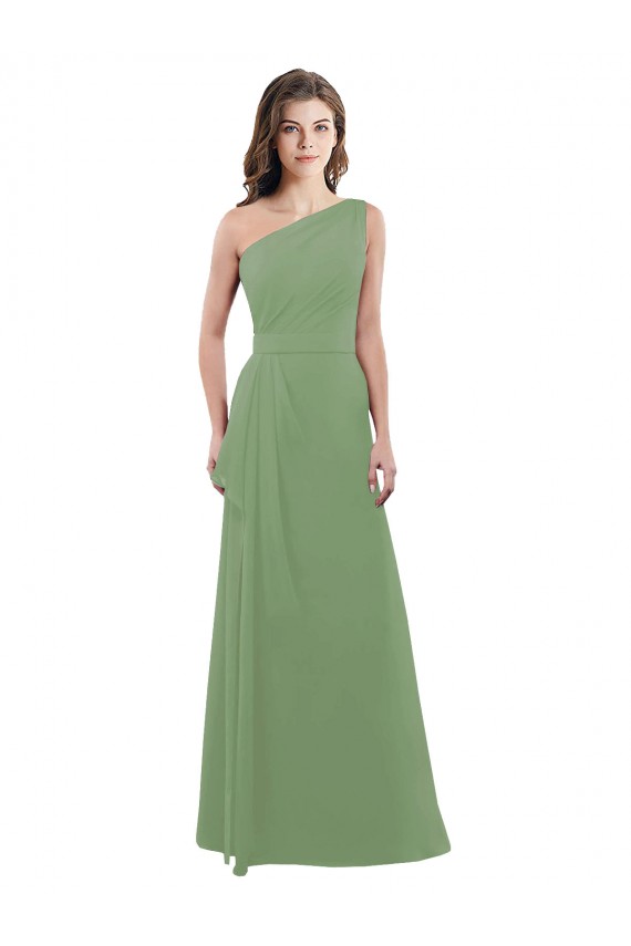 Magasins de Trapèze Mousseline Longue Robes demoiselle d'honneur