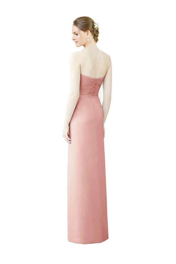 Magasins de Trapèze Sans bretelle Mousseline Longue Asymétrique Robes demoiselle d'honneur