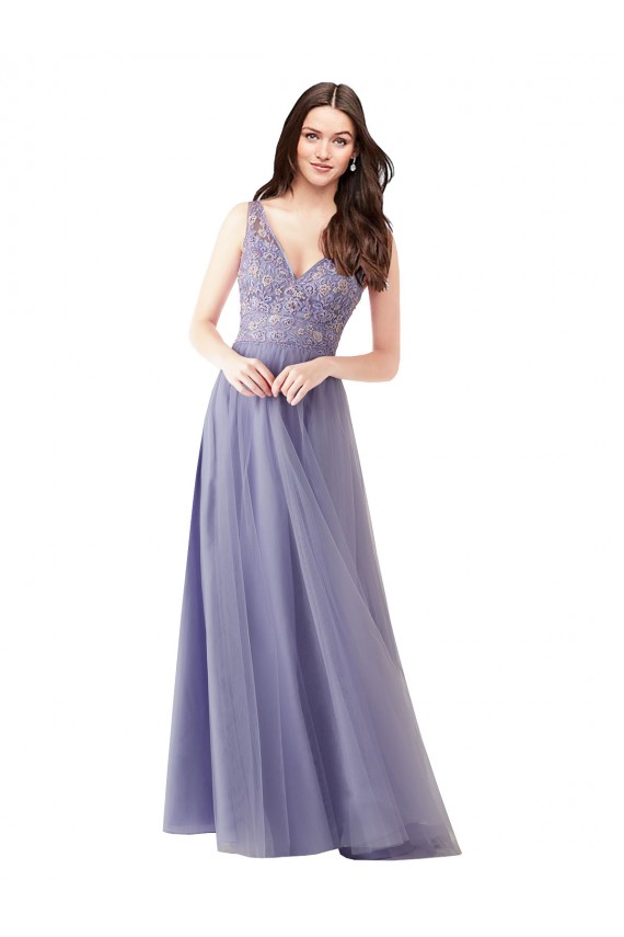 Magasins de Trapèze Tulle Dentelle Longue Robes demoiselle d'honneur