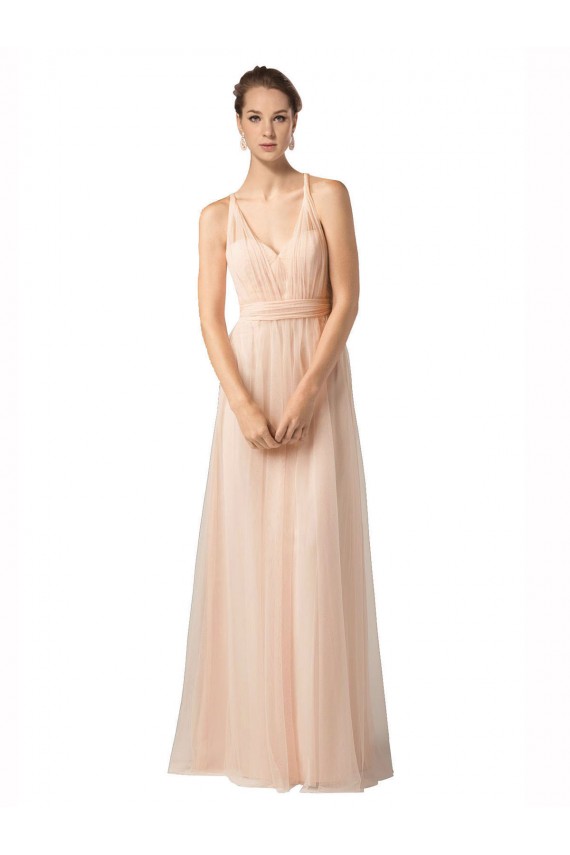 Magasins de Trapèze Tulle Longue Robes demoiselle d'honneur