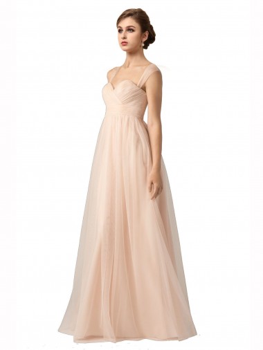 Magasins de Trapèze Tulle Longue Robes demoiselle d'honneur