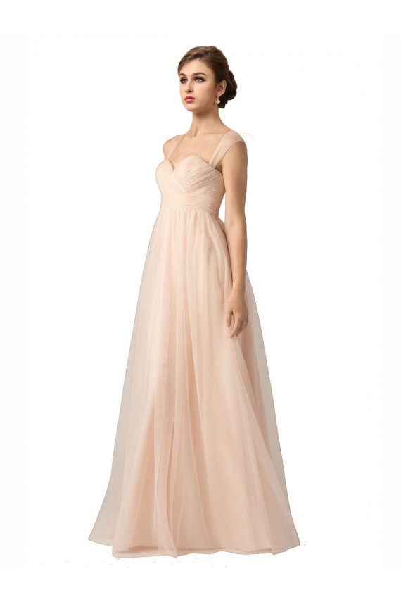 Magasins de Trapèze Tulle Longue Robes demoiselle d'honneur