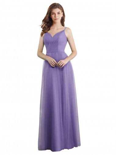 Magasins de Trapèze Tulle Longue Robes demoiselle d'honneur