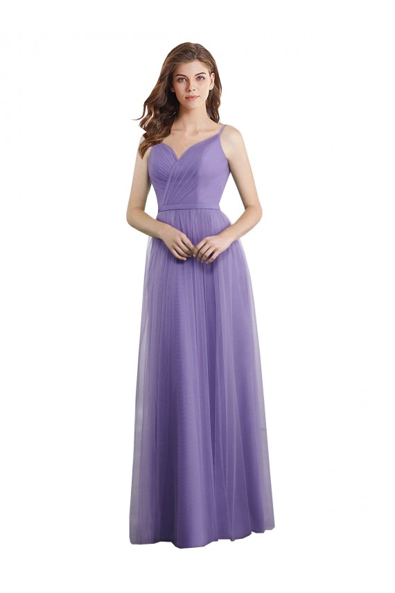 Magasins de Trapèze Tulle Longue Robes demoiselle d'honneur