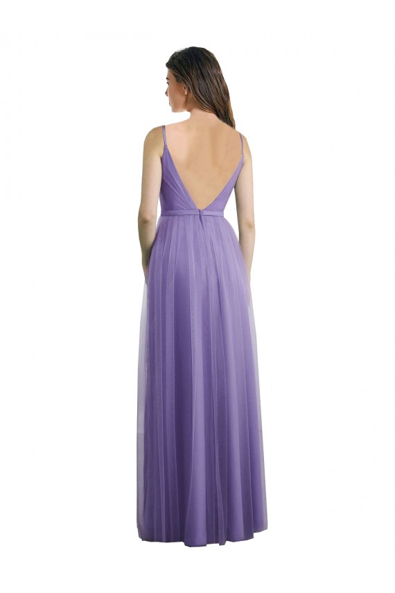 Magasins de Trapèze Tulle Longue Robes demoiselle d'honneur