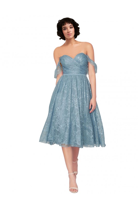 Magasins de Trapèze Épaule Dénudée Dentelle Courte Robes demoiselle d'honneur / Robes de cocktail
