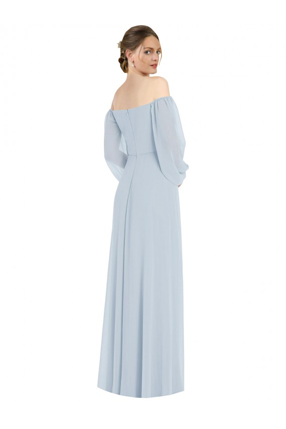 Magasins de Trapèze Épaule Dénudée Mousseline Longue Formelles Robes demoiselle d'honneur / Robes de soirée
