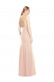 Magasins de Trompette Bateau Crêpe Stretch Longue Robes demoiselle d'honneur / Robes de bal