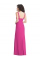 Magasins de Trompette Col Carré Crêpe Stretch Longue Robes demoiselle d'honneur / Robes de bal