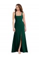 Magasins de Trompette Col Carré Crêpe Stretch Longue Robes demoiselle d'honneur / Robes de bal