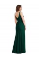 Magasins de Trompette Col Carré Crêpe Stretch Longue Robes demoiselle d'honneur / Robes de bal