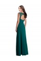 Magasins de Vert Chasseur Trapèze Col V Mousseline Dentelle Longue Robes demoiselle d'honneur
