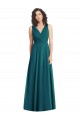 Magasins de Vert Chasseur Trapèze Col V Mousseline Longue Robes demoiselle d'honneur
