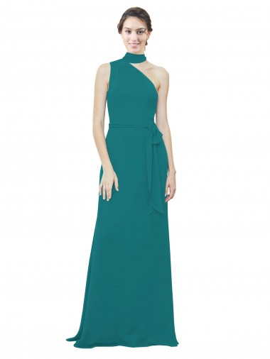 Magasins de Vert Chasseur Trapèze Mousseline Longue Robes demoiselle d'honneur