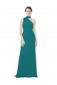 Magasins de Vert Chasseur Trapèze Mousseline Longue Robes demoiselle d'honneur